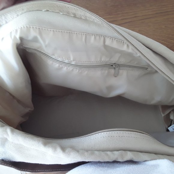 Khaki Canvas Large Shoulder Bag - Picture 6 of 6